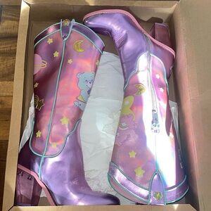 Dolls Kill Carebears Magical Moon Holographic Cowboy Boots